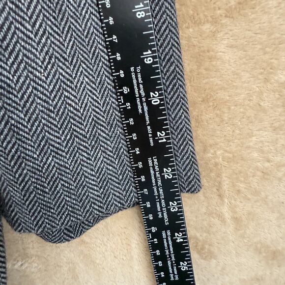 Claiborne Wool Blazer Mens 46 Gray Herringbone Tweed Sport Coat Business‎ Casual - Picture 10 of 13